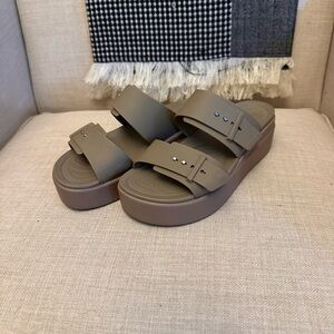 Crocs Platform Sandals with Buckle